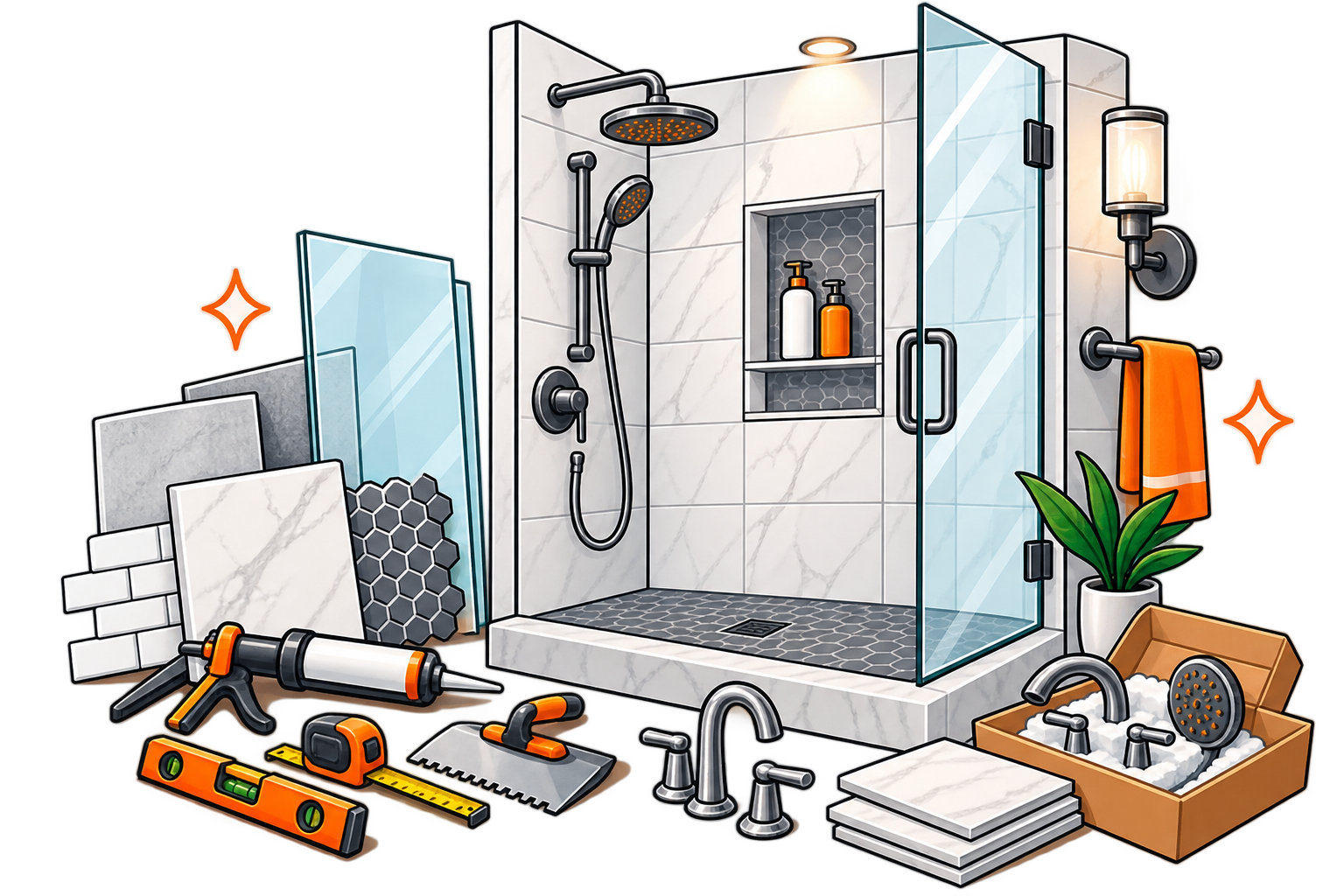 Tub-to-Shower Conversion